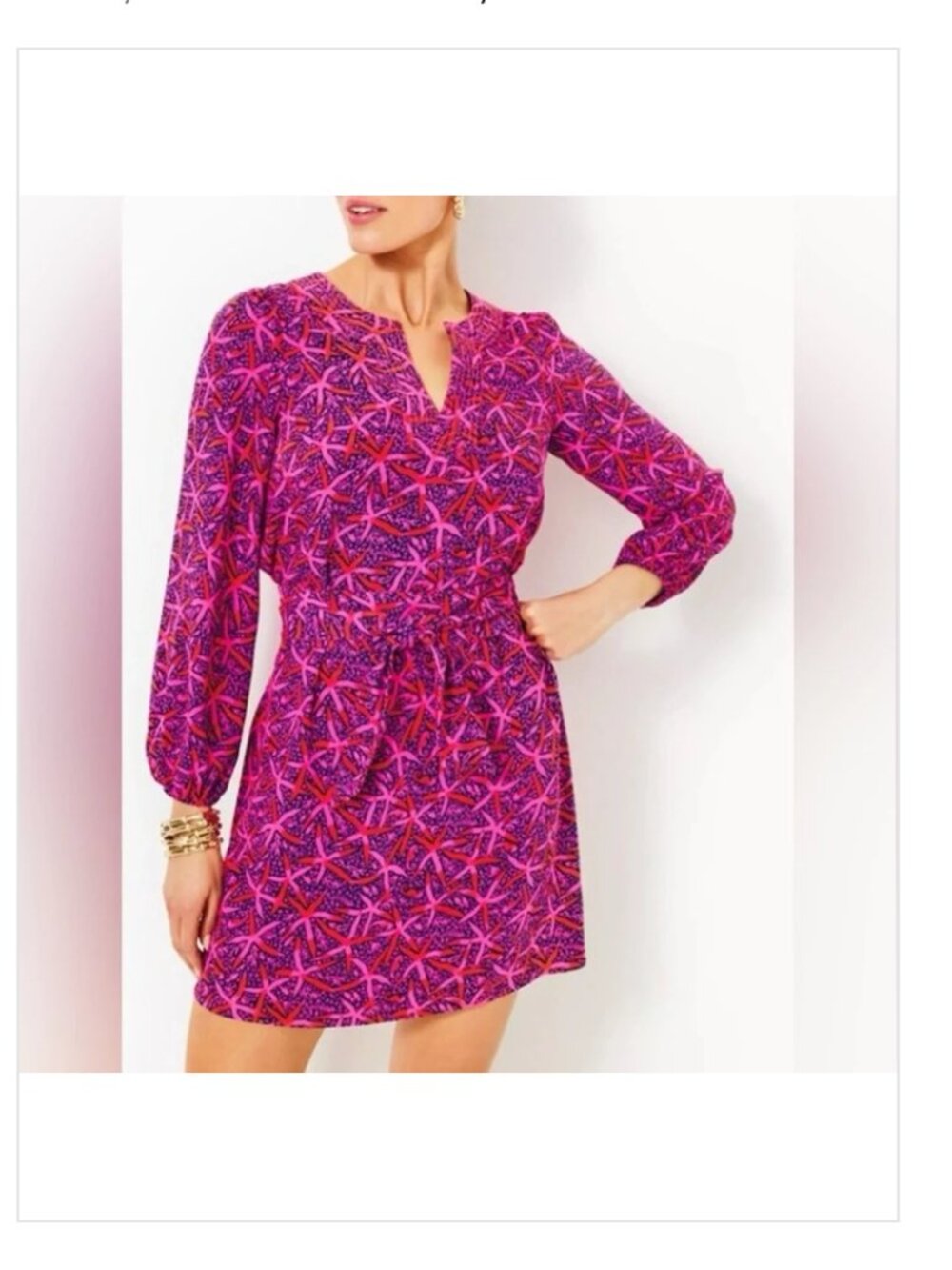 Lilly Pulitzer Olivine Passion Fruit Pink Star Searching Size 2